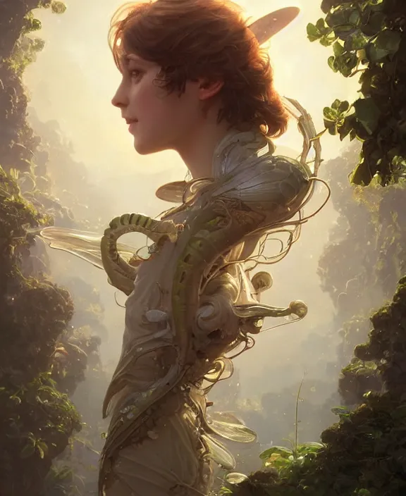 Prompt: simplicity, portrait of a adorable childlike insect alien, milky way environment, ultra realistic, concept art, intricate details, cheerful, highly detailed, photorealistic, octane render, 8 k, unreal engine. art by artgerm and greg rutkowski and alphonse mucha