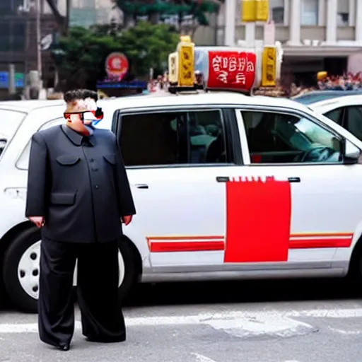 Prompt: kim jong un as a taxi driver in new york