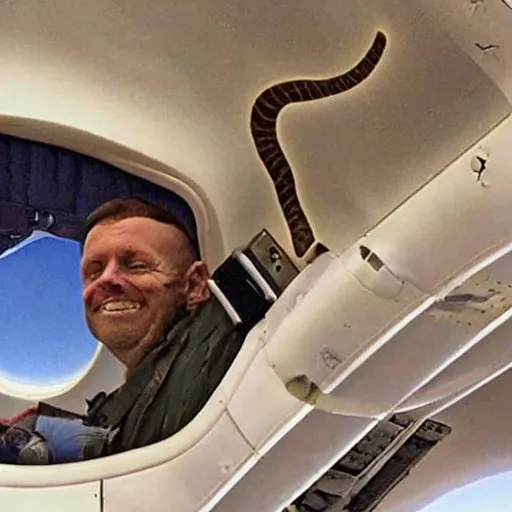 Prompt: snake's in a plane