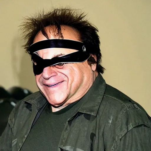 Image similar to danny devito as solid snake in metal gear solid