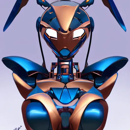Image similar to amazing close bust shot of a cute and beautiful anthro female robotic mecha dragon standing in front of the camera, has two adorable blue eyes on a smooth draconic head with two horns, a sleek yet elegant design, with two big epic wings behind her, two arms, the background is of the beach at night; high quality digital art, artstation, deviantart, furaffinity, high quality detail