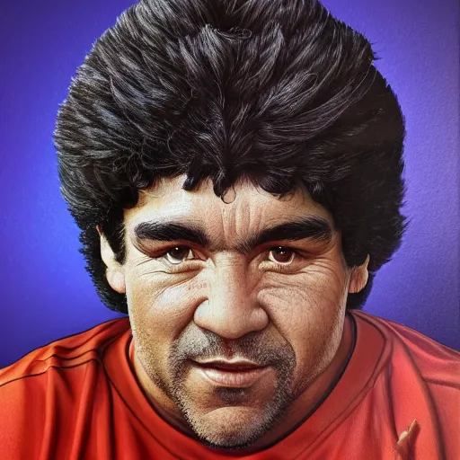 Prompt: studio light, portrait, diego armando maradona by mark brooks, by roger dean, hd, hyper detailed, 4 k - h 6 4 0