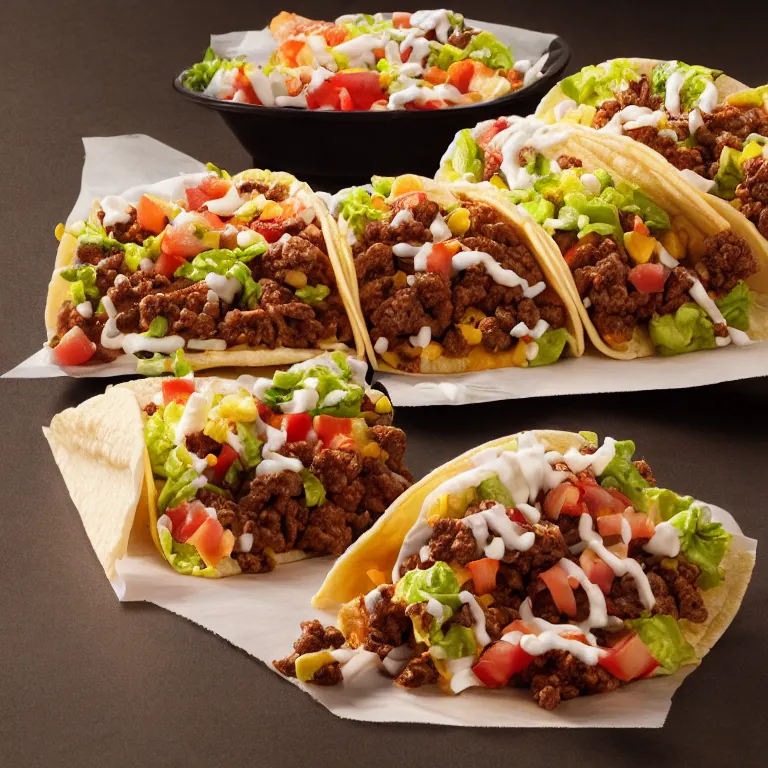 Image similar to commercial photograph of taco bell crap taco