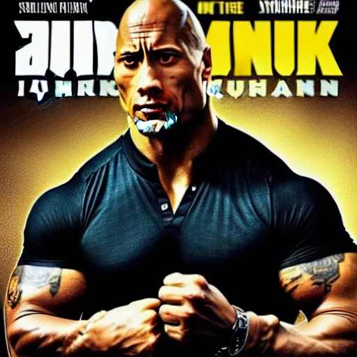 Image similar to dwayne the rock johnson eating a burherGTA V cover art by stephen bliss