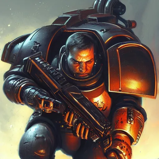 Image similar to Space Marine, closeup character art by Neil Roberts, Marc Lee, Vladimir Krisetskiy, Donato Giancola, Craig Mullins digital art, trending on artstation