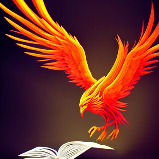 Prompt: A render of a phoenix reading a book | Detailed | HD | Digital Art | 2018 | Modern | DC | Color | Glossy | 3D | Raytraced | Award Winning | Artstation | Trending | Viral | Colorful | Amazing | Cute | Artistic | Soft Lighting | Cell Shader | Lovely | Fanart | Soft | Artwork | Hard Line