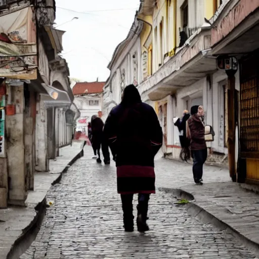 Image similar to dumb and arrogant people of cluj napoca, romania living on dirty streets, photo 4 k