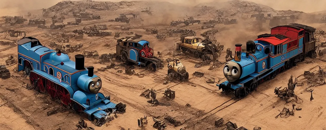 Image similar to Thomas the Tank Engine in MAD MAX: FURY ROAD