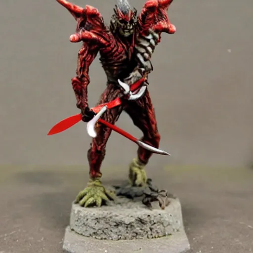 Image similar to Goblin red eyes raging rusty sword