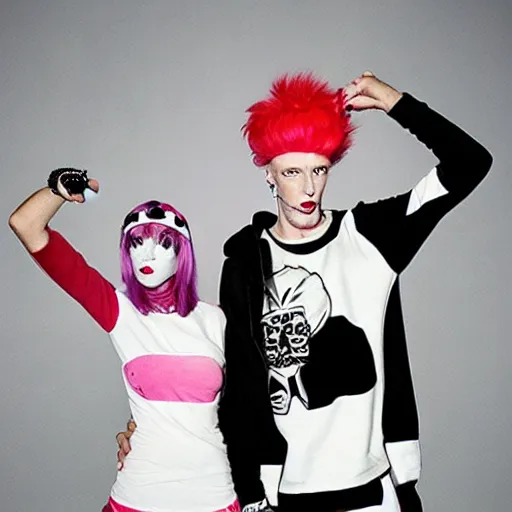 Image similar to blank & white characters, cute, zeff, die antwoord