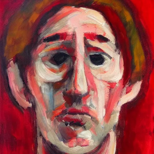 Image similar to a red headed man, expressionist, art, portrait,