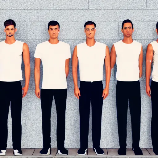 Image similar to a row of men arranged left to right, healthy to unhealthy