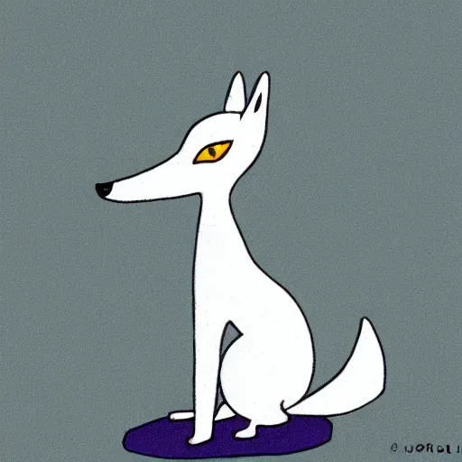 Image similar to anthropomorphic white fox, in the style of avery tex,