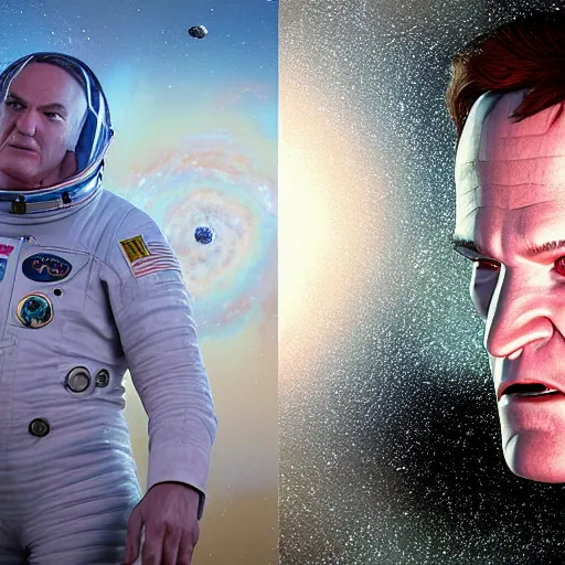 Prompt: hyperrealistic film full body still of quentin tarantino in space, stunning 3 d render, inspired by istvan sandorfi & greg rutkowski & unreal engine, perfect facial symmetry, dim volumetric cinematic lighting, 8 k octane comprehensive render, extremely hyper - detailed, incredibly lifelike attributes, intricate, real flesh texture, masterpiece, artstation, stunning,