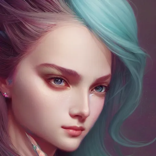 Image similar to beautiful girl with long turqoise hair, cute, intricate, highly detailed, digital painting, trending on artstation, concept art, smooth, sharp focus, illustration, unreal engine 5, 8 k, art by artgerm and greg rutkowski and alphonse mucha