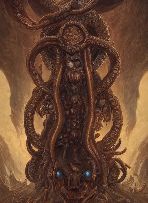 Image similar to digital _ painting _ of _ lovecraftian gods _ by _ filipe _ pagliuso _ and _ justin _ gerard _ symmetric _ fantasy _ highly _ detailed _ realistic _ intricate _ port