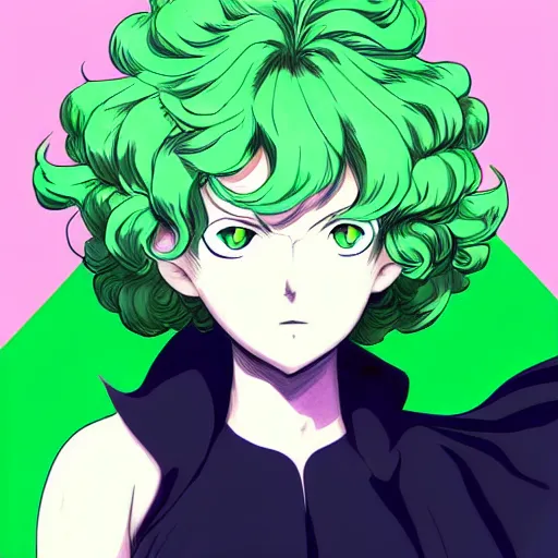 Image similar to Tatsumaki from One Punch Man, trending on artstation, trending on pixiv, digital art