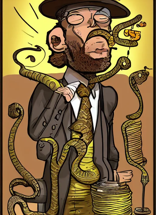 Image similar to snake oil salesman by Paolo Eleuteri Serpieri