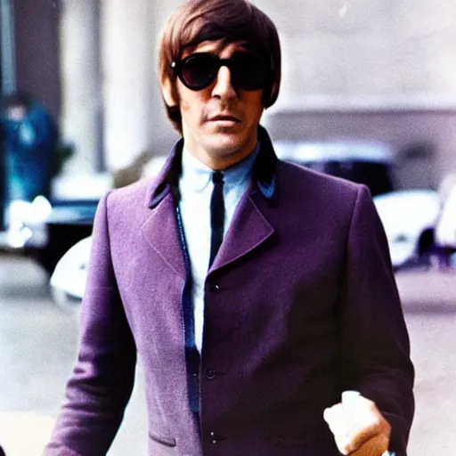 Prompt: a beatle, 1 9 6 6, colour photo, round sunglasses