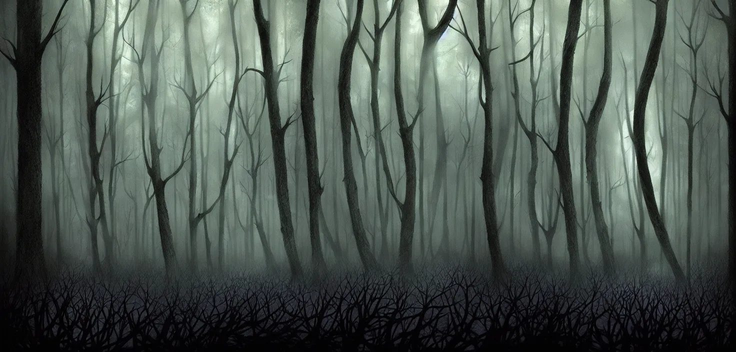 Prompt: dark forest by deharme lise