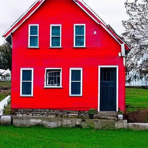 Prompt: a red house