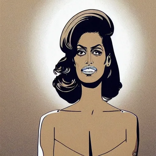 Image similar to “ eva mendes retro minimalist portrait by jean giraud, moebius starwatcher comic, 8 k ”