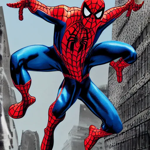 Prompt: spider-man suit concept art for a grittier adaptation, mexico city