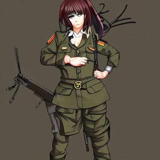 military anime girl standing illustration | Stable Diffusion | OpenArt