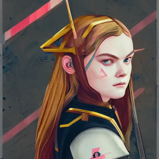 Image similar to Elle Fanning in Valkyrie armor picture by Sachin Teng, asymmetrical, dark vibes, Realistic Painting , Organic painting, Matte Painting, geometric shapes, hard edges, graffiti, street art:2 by Sachin Teng:4