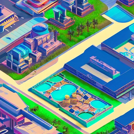 Prompt: isometric webdesign icon for casino desert oasis, las vegas, 3d render, high details, cinematic, by Artgerm, tooth wu, dan mumford, beeple, wlop, rossdraws, James Jean, Andrei Riabovitchev, Marc Simonetti, yoshitaka Amano, Artstation