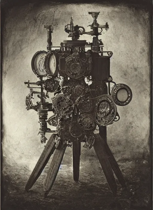 Image similar to old wetplate daguerreotype birth of artificial life, fractal, intricate, elegant, highly detailed, parallax, leica, medium format, subsurface scattering, by jheronimus bosch and greg rutkowski and louis jacques mande daguerre