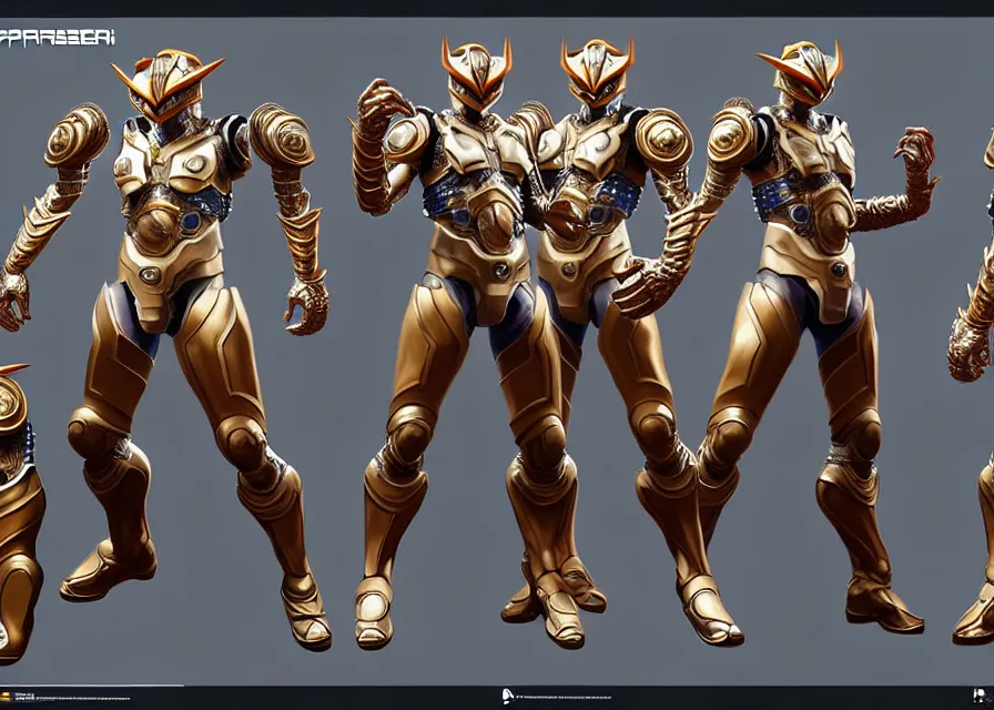Image similar to character concept art sprite sheet of lion concept kamen rider, big belt, human structure, concept art, hero action pose, human anatomy, intricate detail, hyperrealistic art and illustration by irakli nadar and alexandre ferra, unreal 5 engine highlly render, global illumination