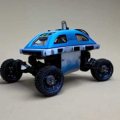 Image similar to small cyberpunk robot rover