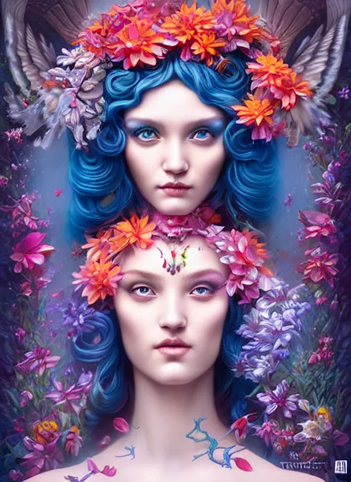 Image similar to the elemental goddess of spring, pixar style by tristan eaton, artgerm, tom bagshaw