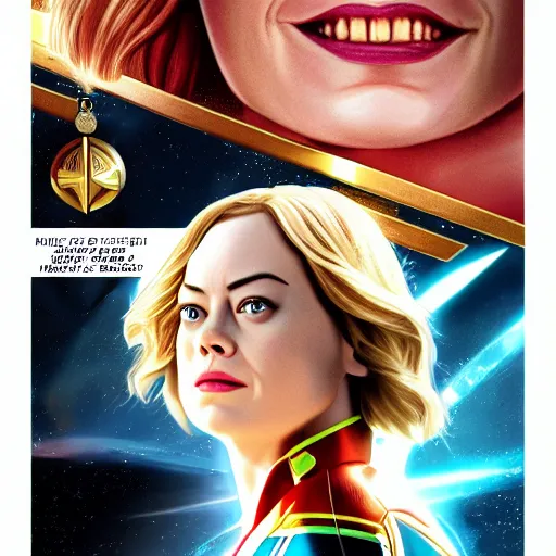 Prompt: emma stone as captain marvel