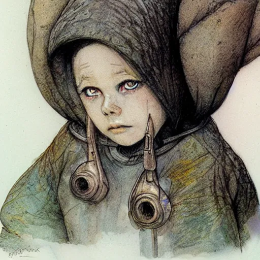 Prompt: female gnome progenitor, illustration by Alan Lee