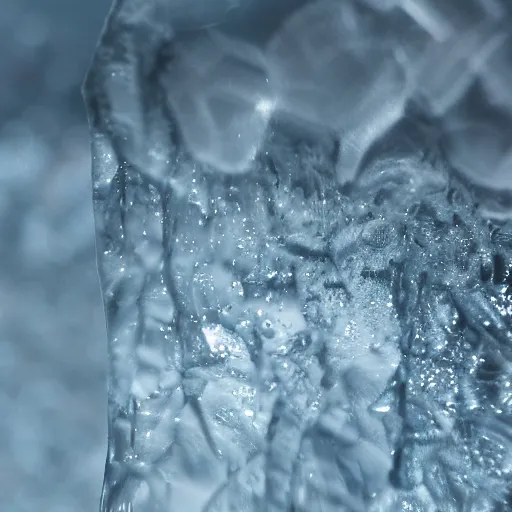 Image similar to see through clear sheet of ice sheet of ice in front of face behind ice 80mm close up