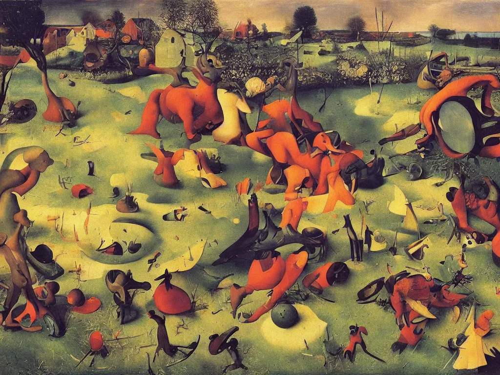 Image similar to art in the age of mechanical germination. painting by bruegel. agnes pelton, max ernst, rene magritte,
