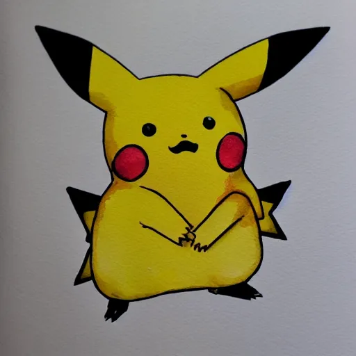 Prompt: pikachu in watercolor