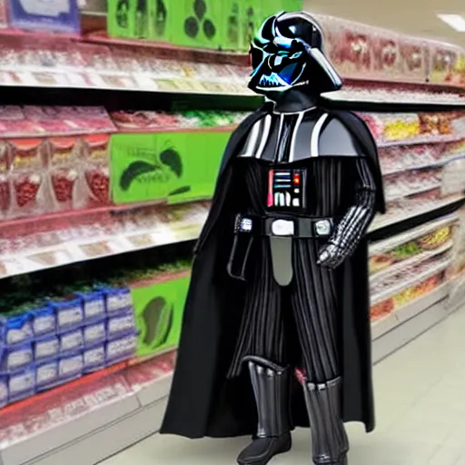 Image similar to darth vader shopping at asda