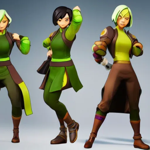 Image similar to toph beifong in fortnite, character render, full body shot, highly detailed, in game render