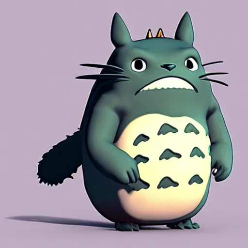 Image similar to catbus from my neighbor totoro, high quality 3d render, unreal engine