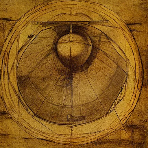 Prompt: Leonardo DaVinci illustration of a nuclear bomb