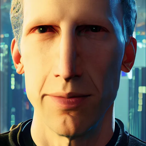Image similar to philosopher nick bostrom portrait at oxford in cyberpunk 2 0 7 7 3 8 4 0 x 2 1 6 0 simulation hypothesis