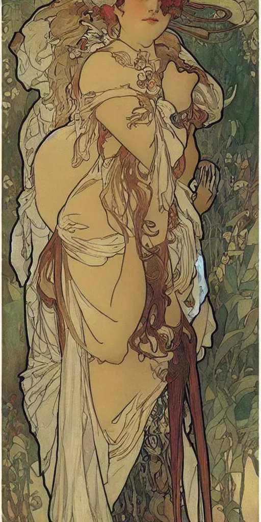 Image similar to Alfons Mucha