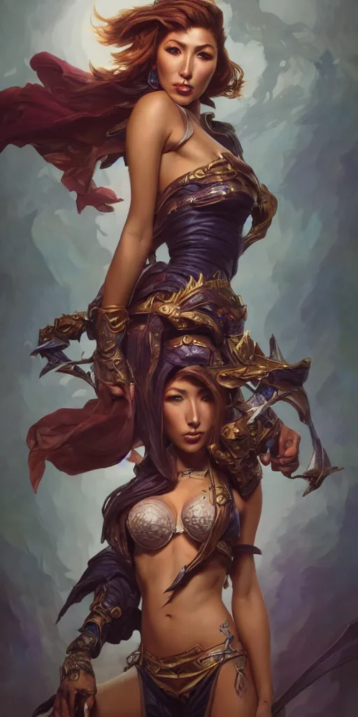 Prompt: dichen lachman, pinup, league of legends, intricate, highly detailed, digital painting, hyperrealistic, artstation, concept art, smooth, sharp focus, illustration, Unreal Engine 5, 8K, art by artgerm and greg rutkowski and alphonse mucha, by Jesper Ejsing