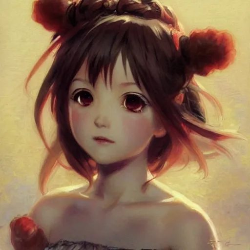 Image similar to cute anime girl portraits, chibi art, anime, painting by gaston bussiere, craig mullins, j. c. leyendecker