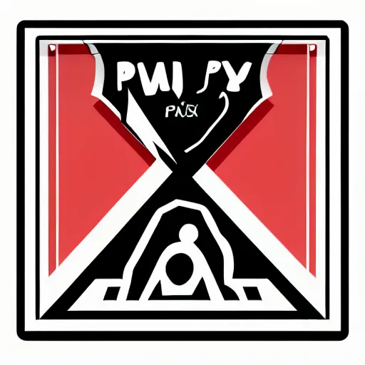 Image similar to warning sign with a vector graphic of paymoneywubby,