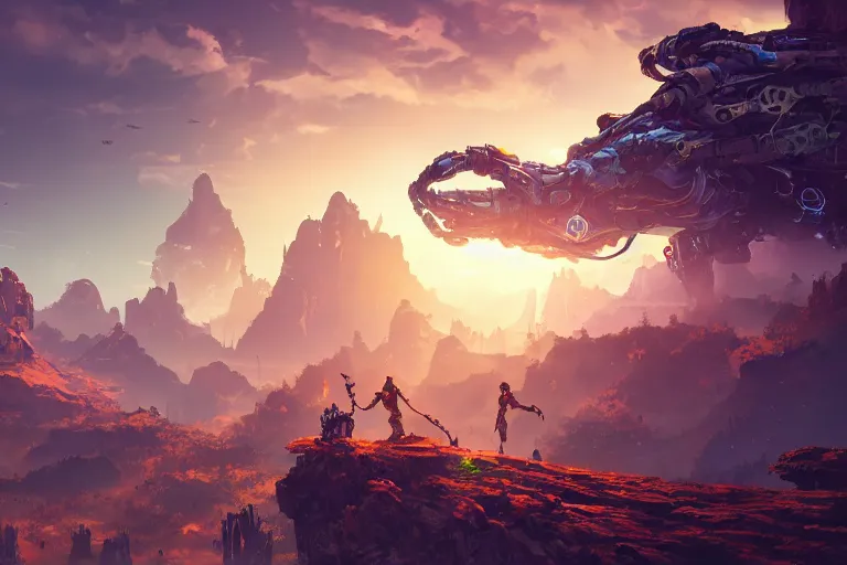 Image similar to slitherfang machine mecanical creature robot of horizon forbidden west horizon zero dawn radiating a glowing aura global illumination ray tracing hdr fanart arstation by ian pesty and alena aenami artworks in 4 k