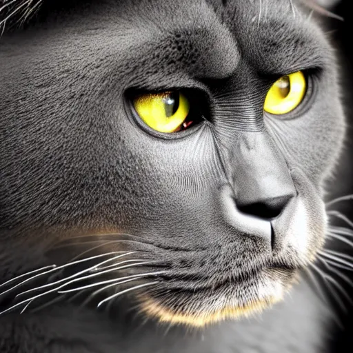 Image similar to a feline cat - gorilla - hybrid, animal photography